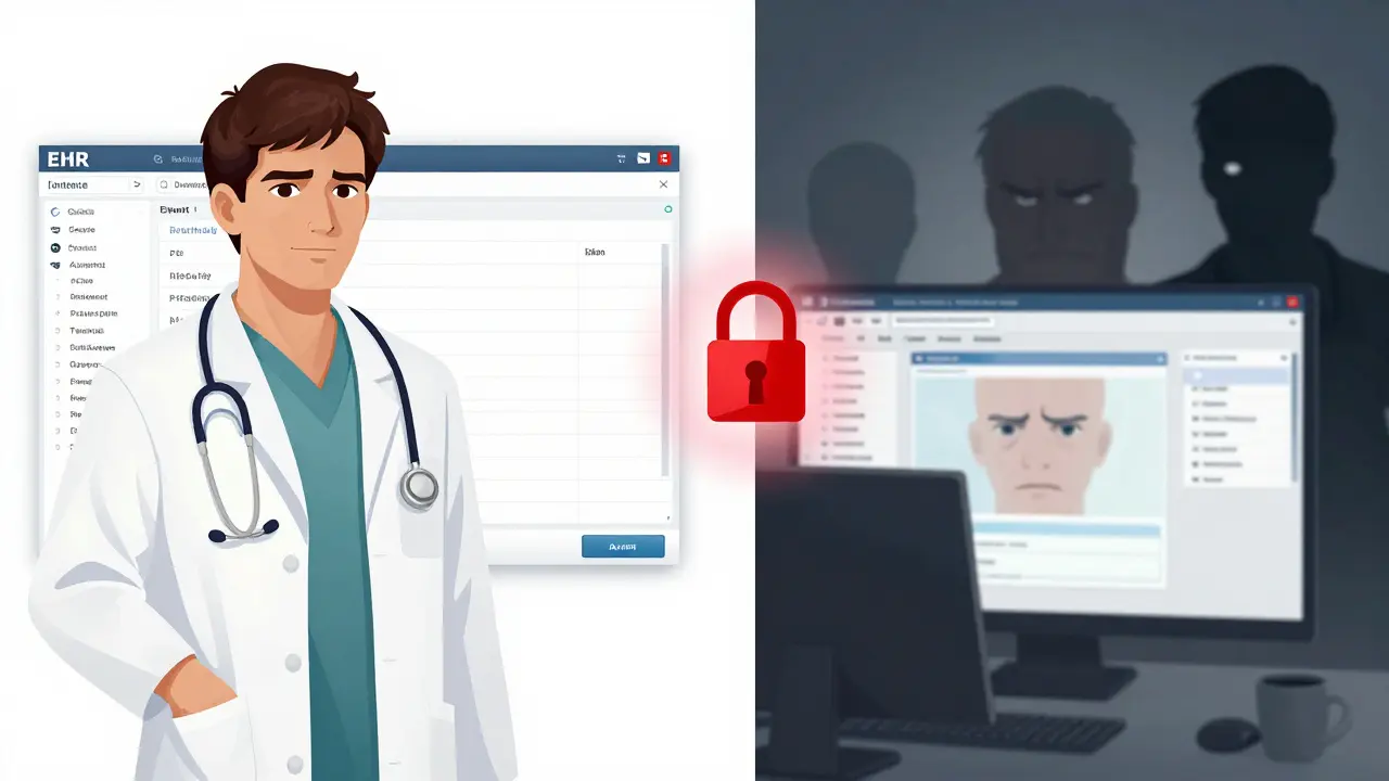 Split-screen of German and Italian doctors reacting to the same health system, one confident, the other distrustful.